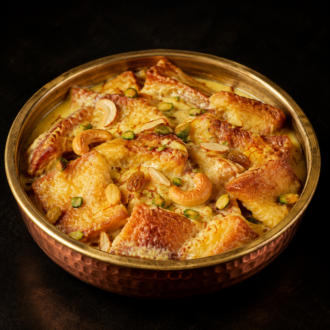 Double ka meetha with saffron, pistachios and cashews